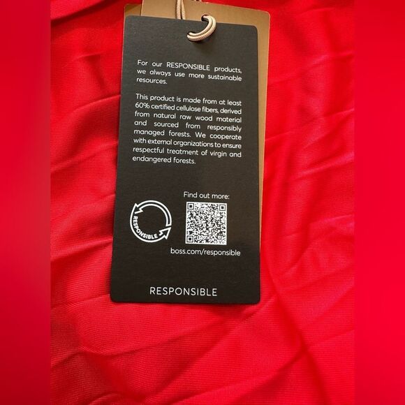 HUGO BOSS Eperla Asymmetric Neck Satin Cocktail Dress, size L - Picture 11 of 12